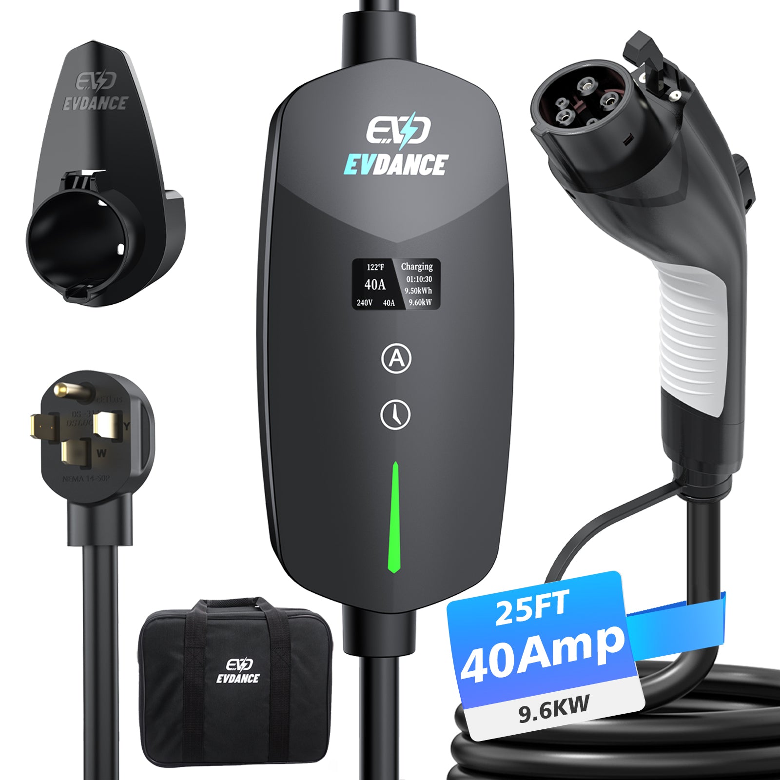 EVSloth Level 2 EV Charger NEMA 14-50 J1772 Portable Plug In - 40A