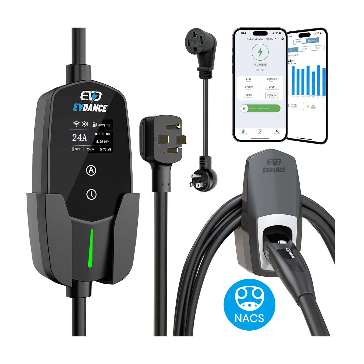 EVSloth Level 2 NEMA 14-30 24A NACS Portable EV Charger - Image 15