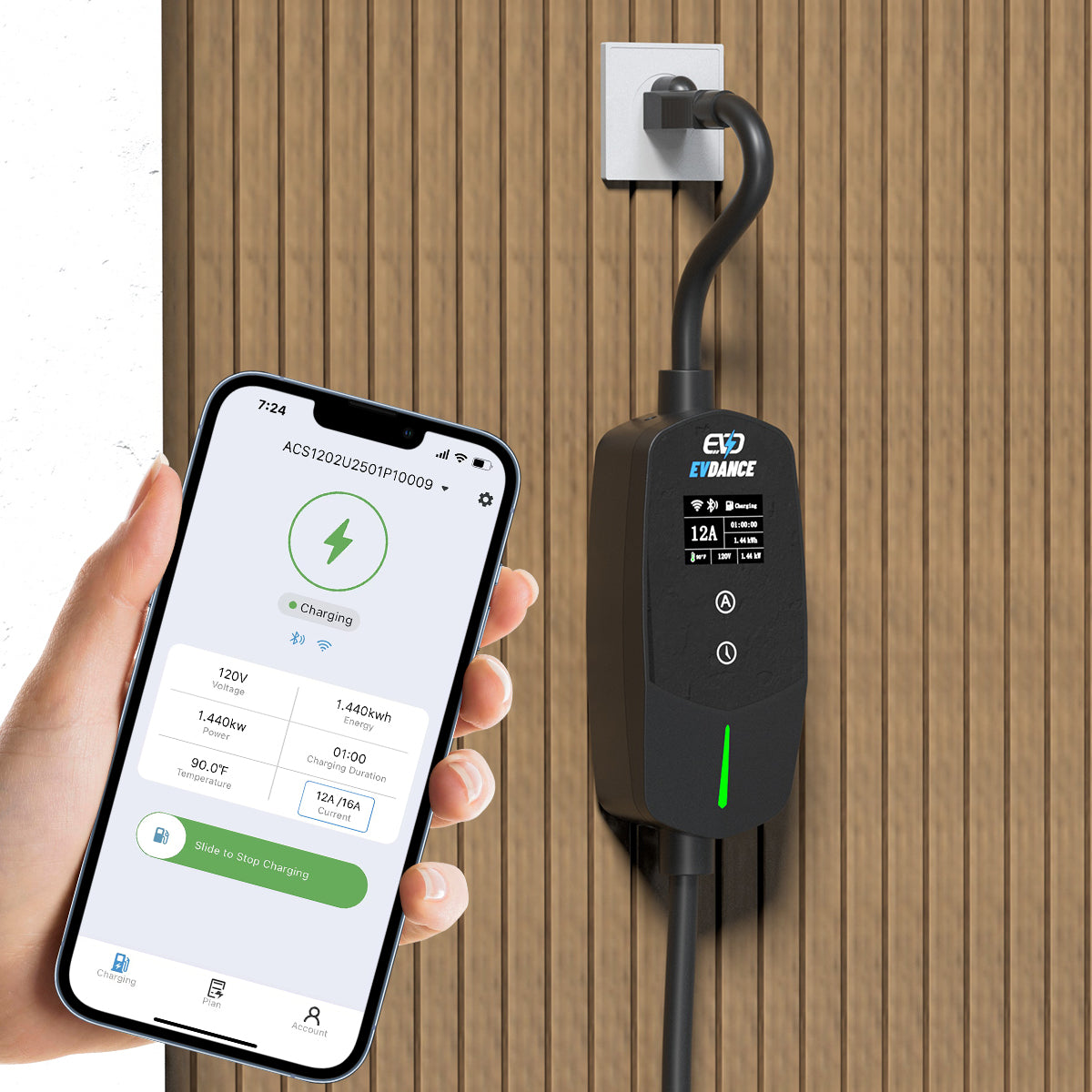 EVSloth Flux Level 1 & 2 NEMA 5-15 Plug 12A J1772 Portable EV Charger - Image 7