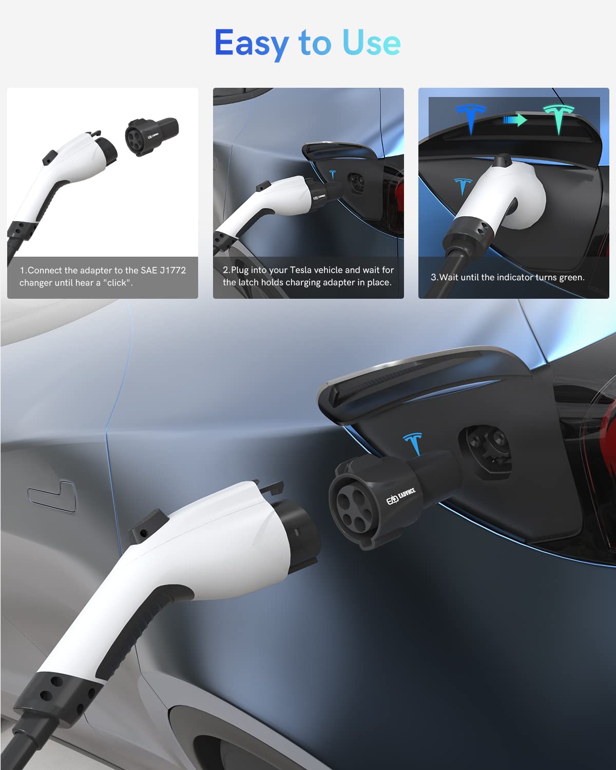 EVSloth SAE J1772 to Tesla Charging Adapter 80 Amp/ 240V - Image 5