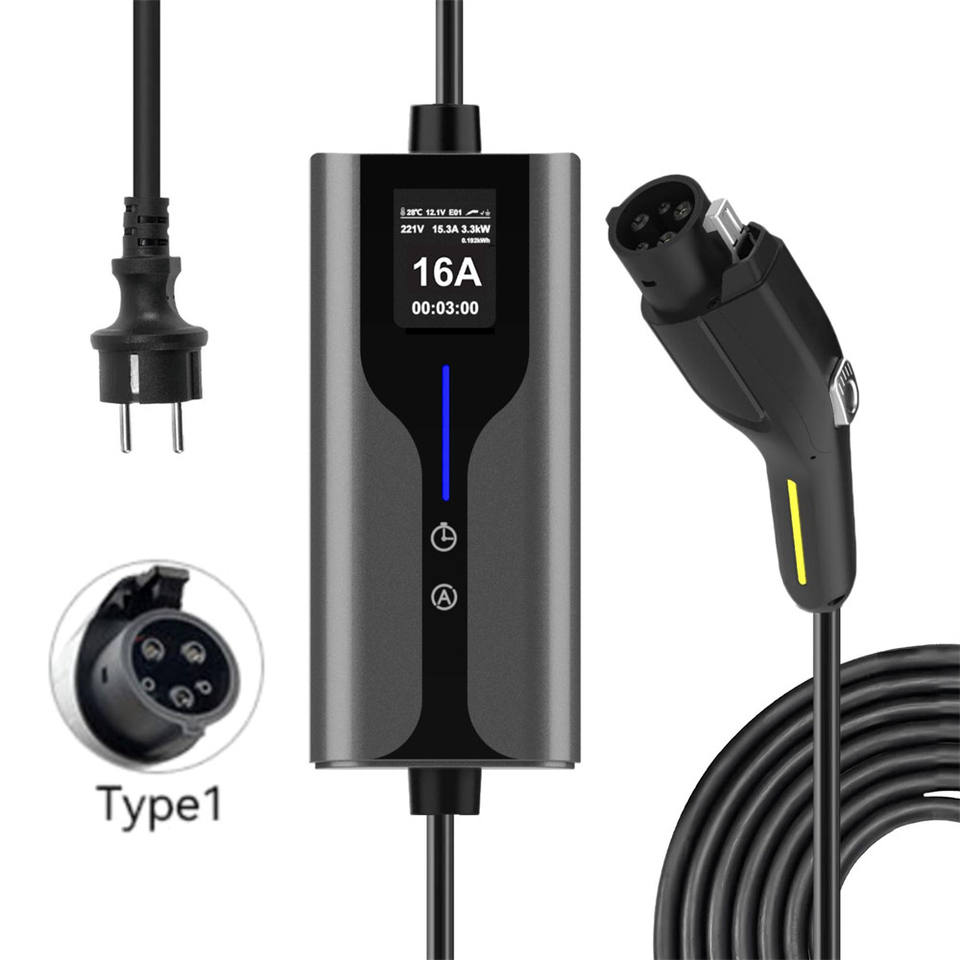 Senku 7KW Smart EV Charger Box SAE J1772 Type 1 220V Level 2 Portable Travel Charging Station