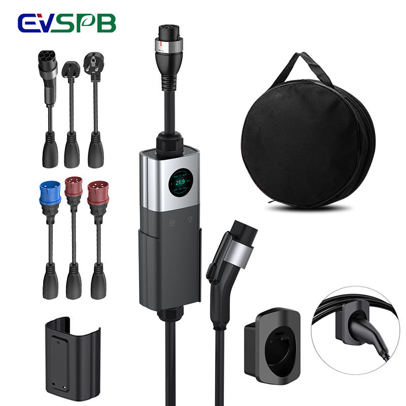 Multi-Adapter WiFi Portable EV Charger 7-9.6KW J1772 NEMA 5-15/14-50/6-20 Smart APP Home Travel