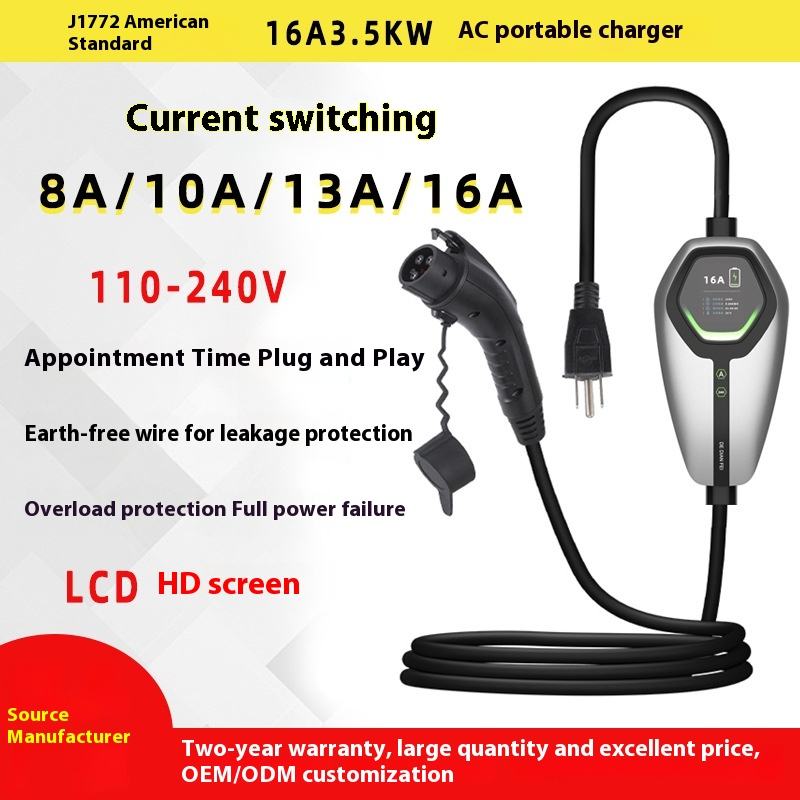 Universal 7kW Portable Wall-Mount EV Charger J1772 Type1/Type2 - Image 2
