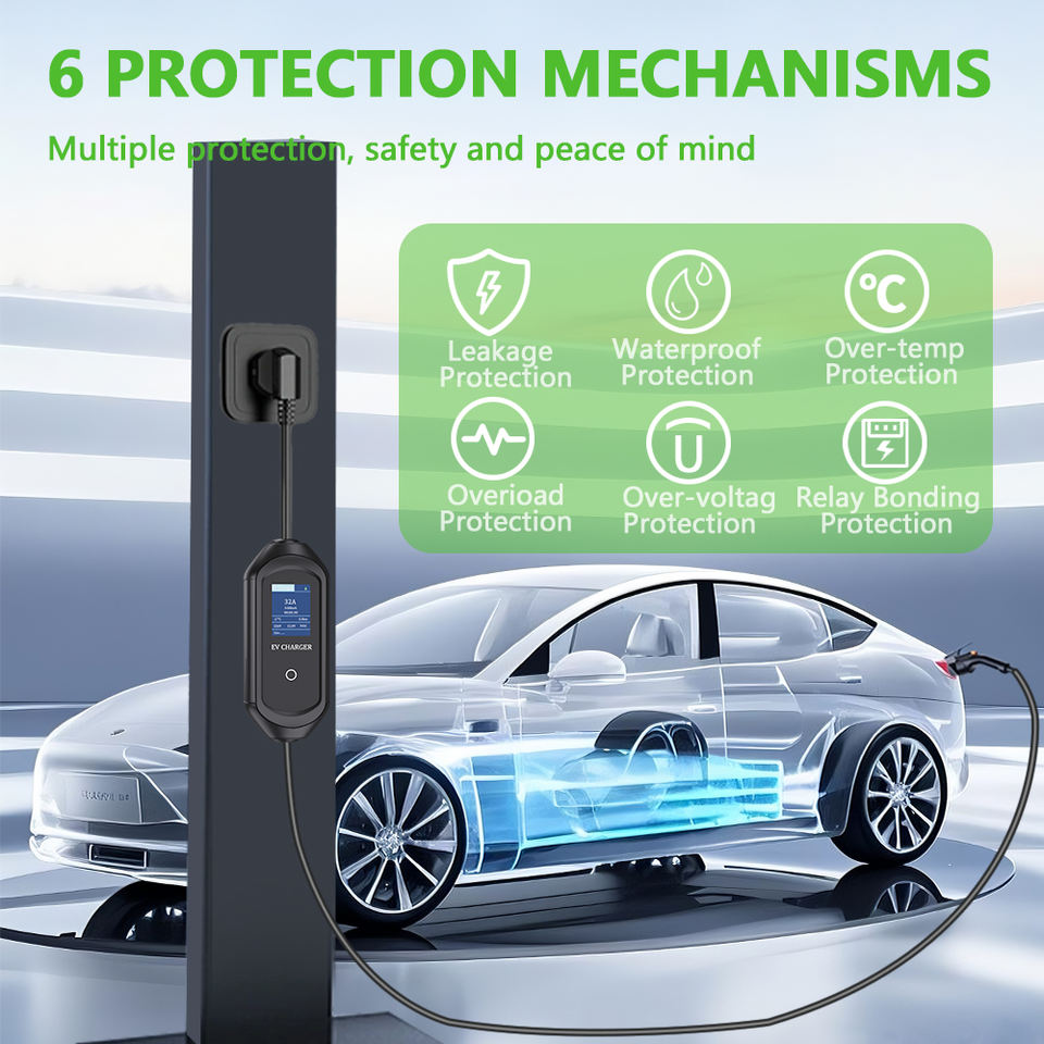 WiFi APP Smart EV Charger Type2 13A IP65 Portable Station - Image 3