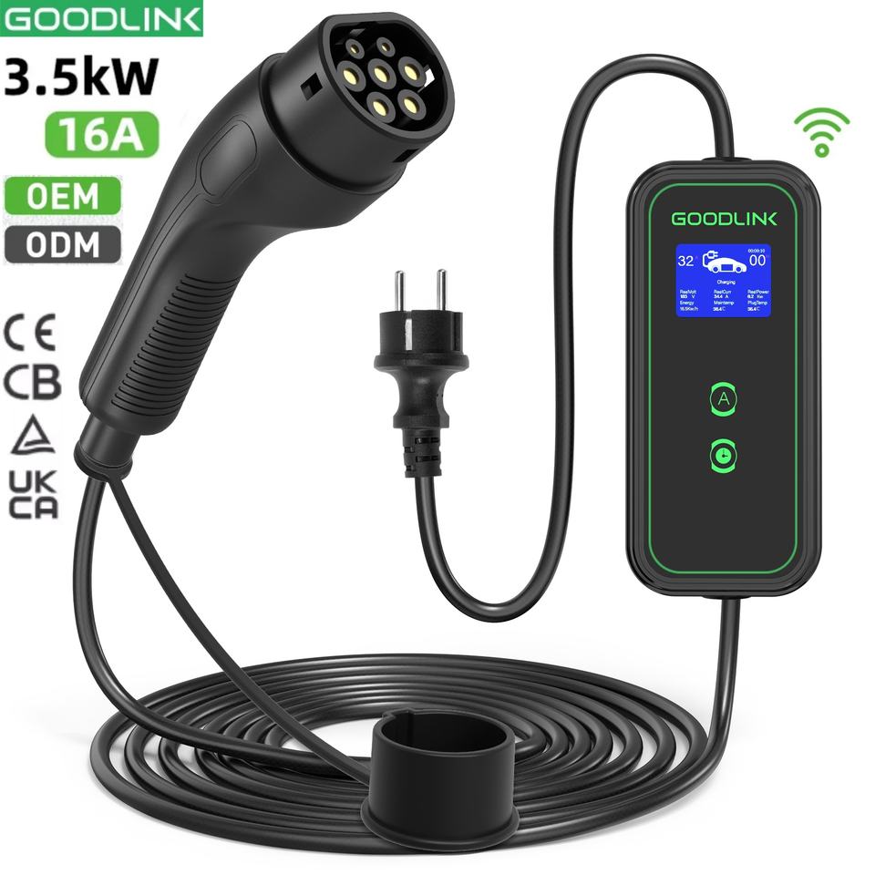ETL Smart Portable EV Charger 16A/32A/40A J1772 NACS Level 2
