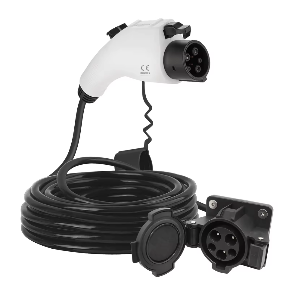 Factory Direct 32A 240V Type 1 to Type 1 SAE J1772 EV Extension Cable Cord Plug with Socket