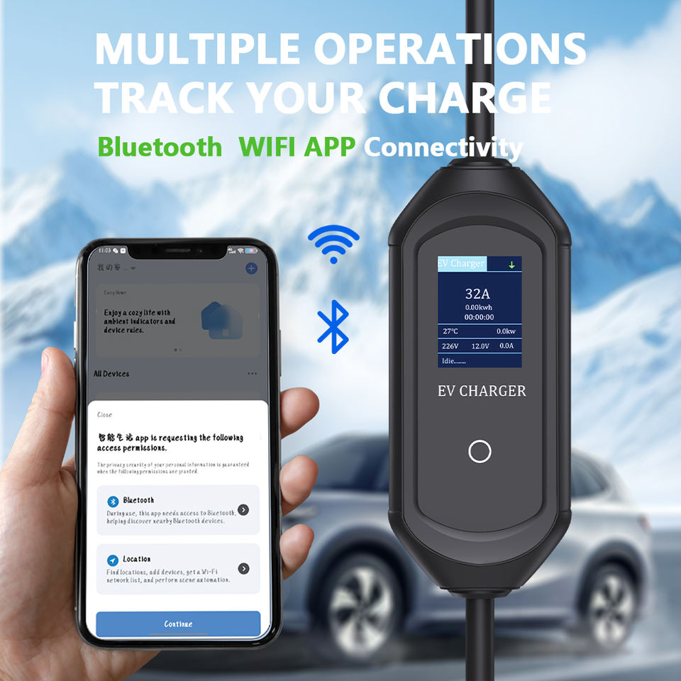WiFi APP Smart EV Charger Type2 13A IP65 Portable Station - Image 2