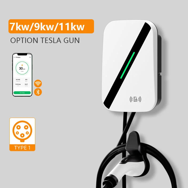 Commercial Level 2 EV Charger 48A Smart IP65 Wallbox Charging Station 7kW