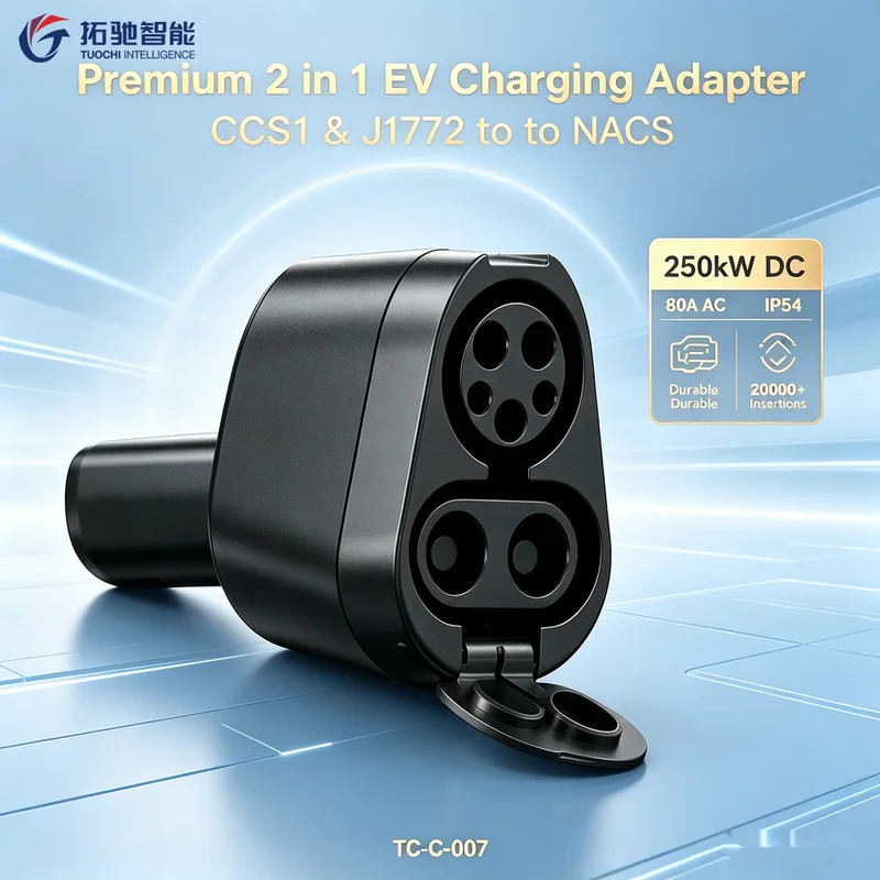 OEM J1772 & CCS1 2-in-1 to NACS Adapter Combo for Tesla EV Charging Conversion